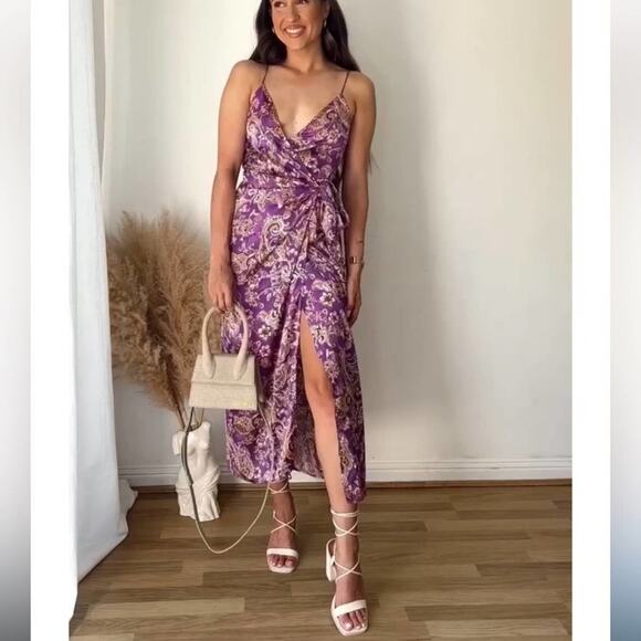 Zara SATIN EFFECT PRINT DRESS Size Small - Picture 3 of 16